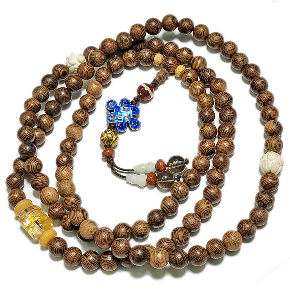 吉祥結{琺瑯}&黑翅木108念珠8mm【十方】129962