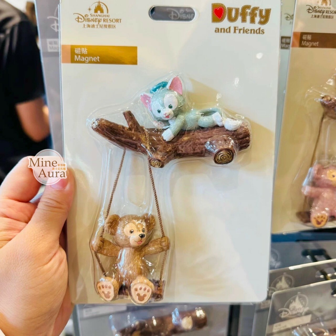 達菲 Duffy 傑拉托尼 畫家貓 Gelatoni 盪鞦韆 造型 磁鐵 -上海迪士尼樂園
