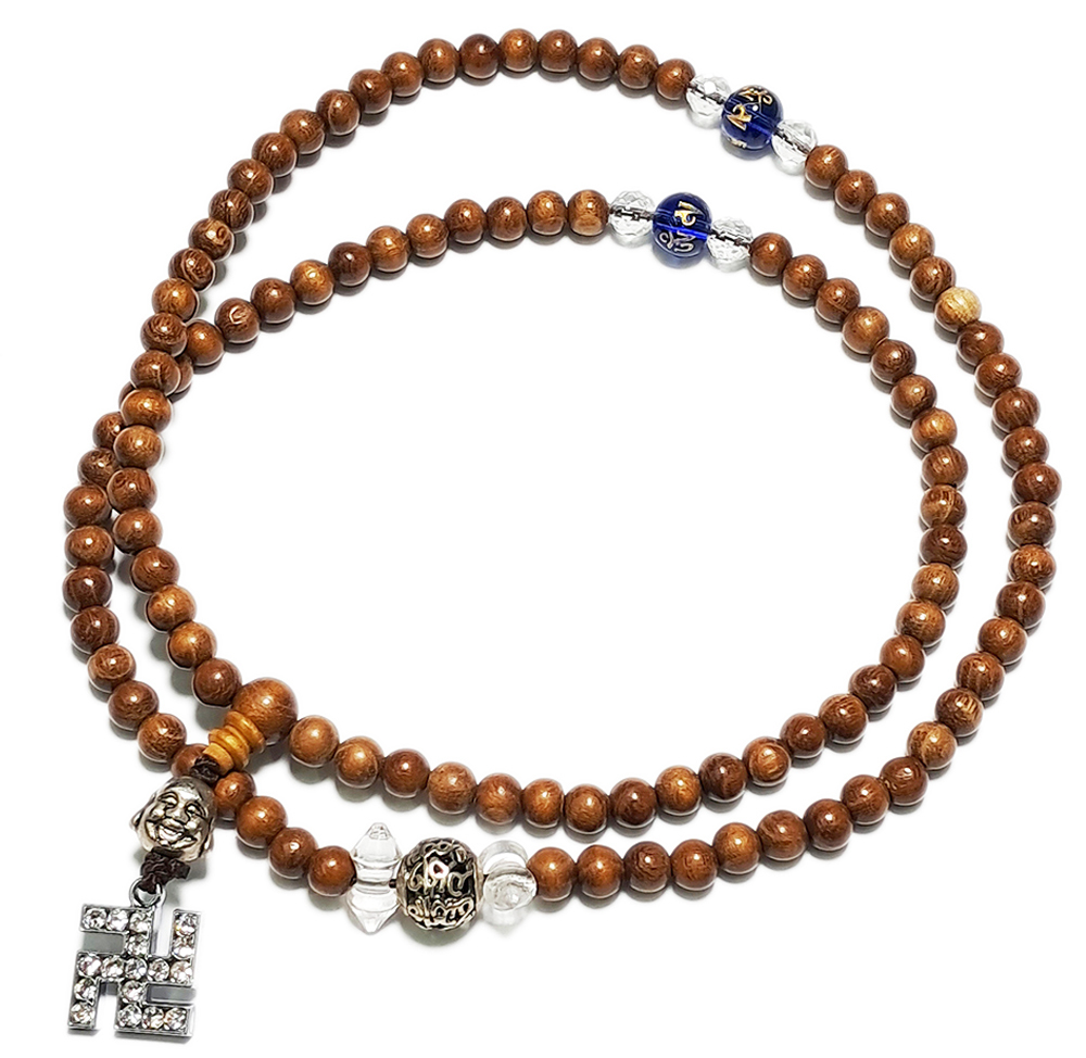 卍(鑲鑽)+黃金木108念珠5mm【十方】140034