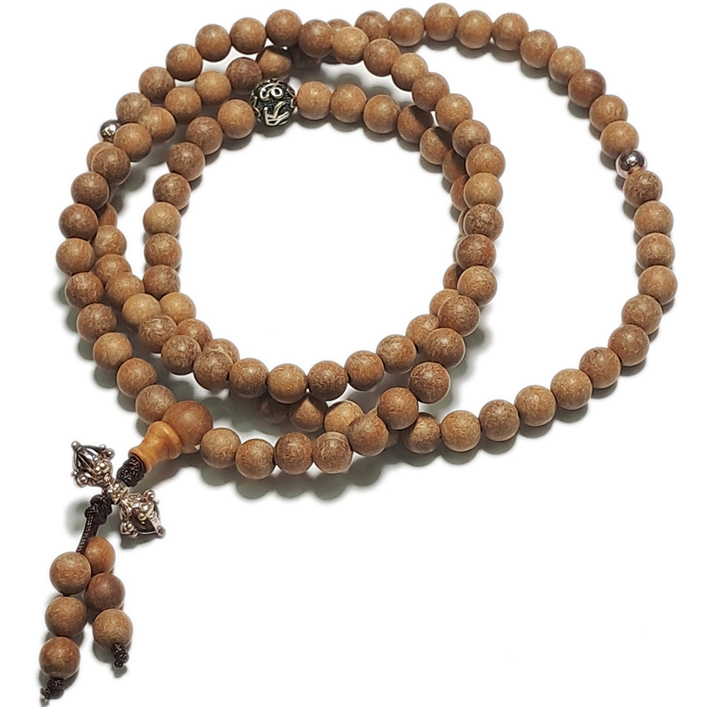 金剛杵 925銀+檀香木108念珠6mm【十方】143383