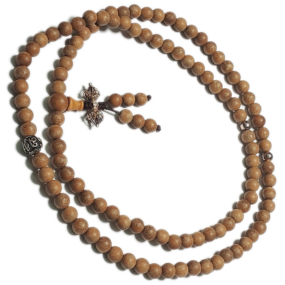 金剛杵 925銀+檀香木108念珠6mm【十方】143383