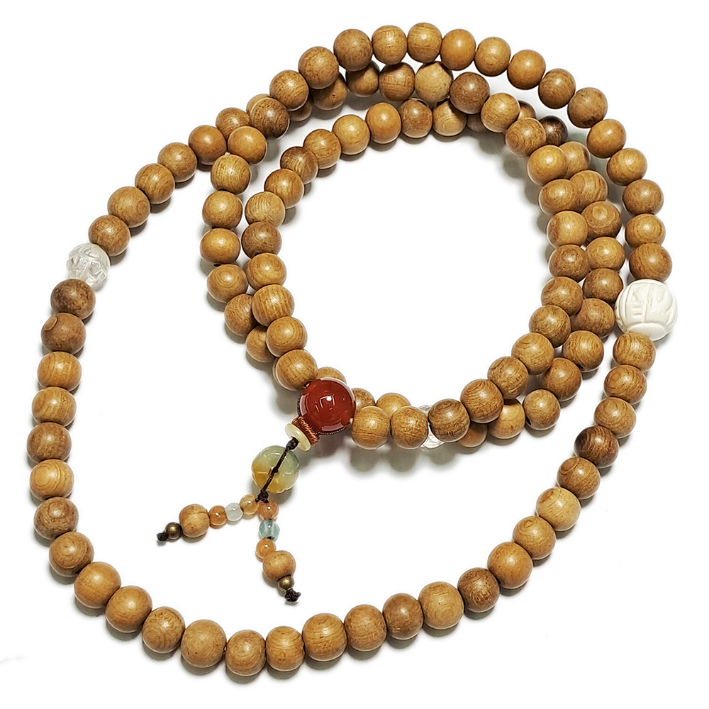 六字真言(硨磲)+肖楠木108念珠8mm【十方】146251