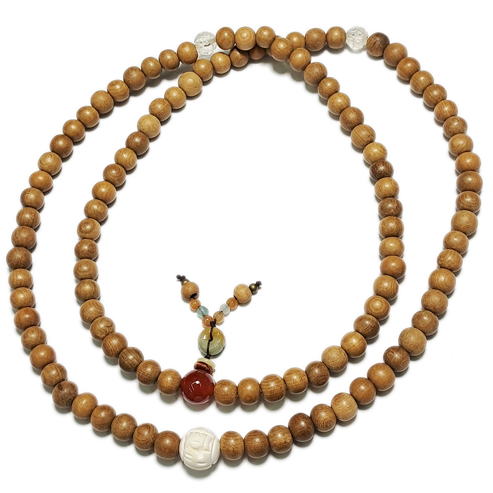 六字真言(硨磲)+肖楠木108念珠8mm【十方】146251