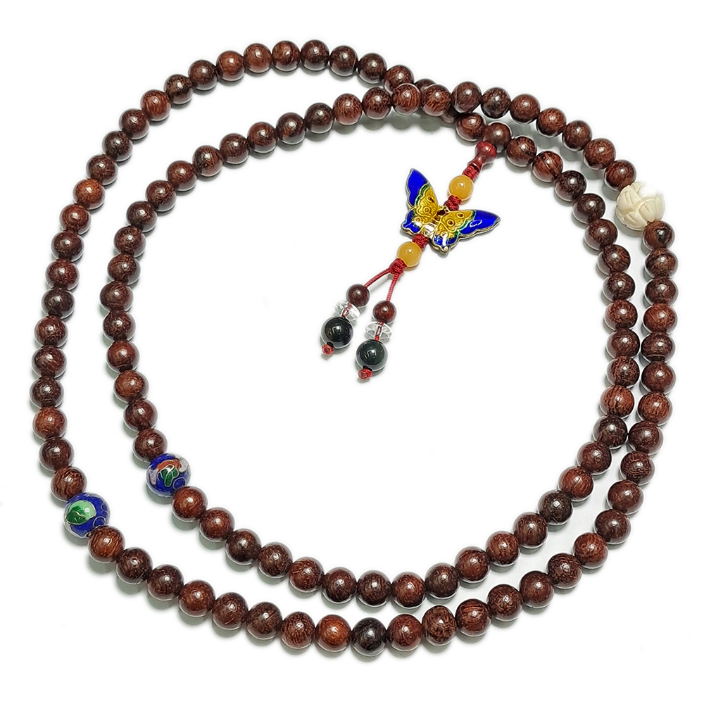 蝴蝶{景泰藍}&紫檀108念珠8mm【十方】149754