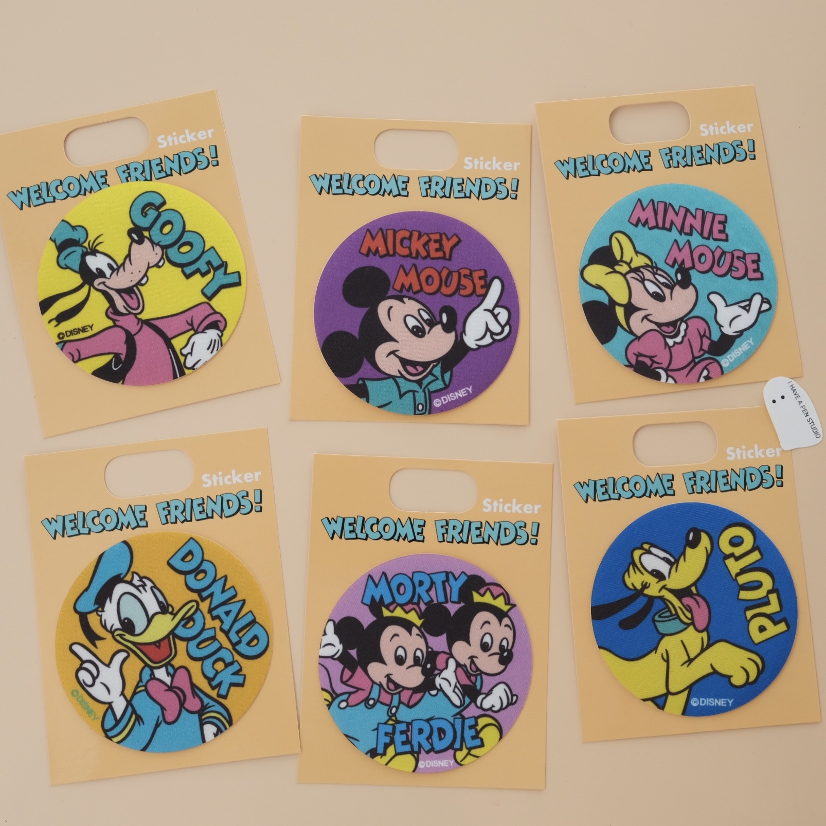 東京 迪士尼樂園 圓形織帶貼紙 Disney WELCOME FRIENDS Sticker