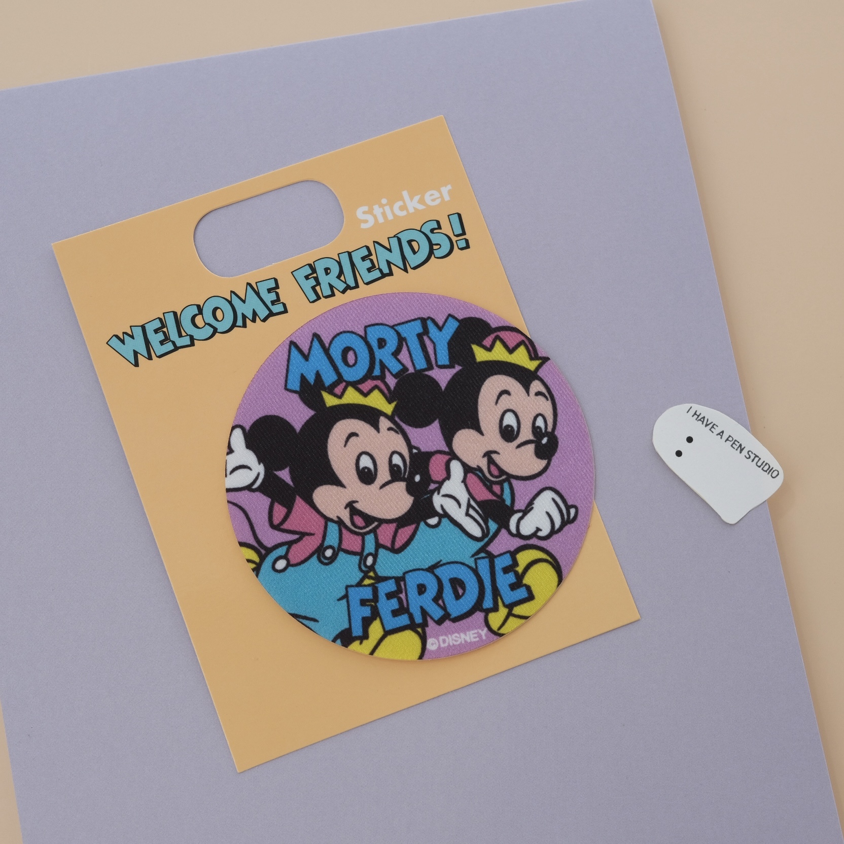 東京 迪士尼樂園 圓形織帶貼紙 Disney WELCOME FRIENDS Sticker