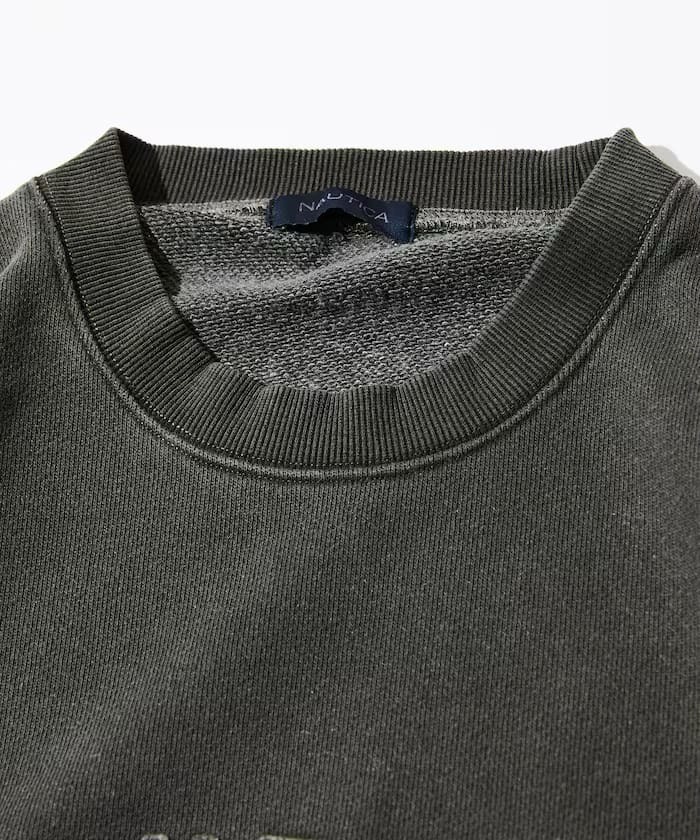 NAUTICA Japan Pigment Dyed Felt Patch Arch Logo Crewnec