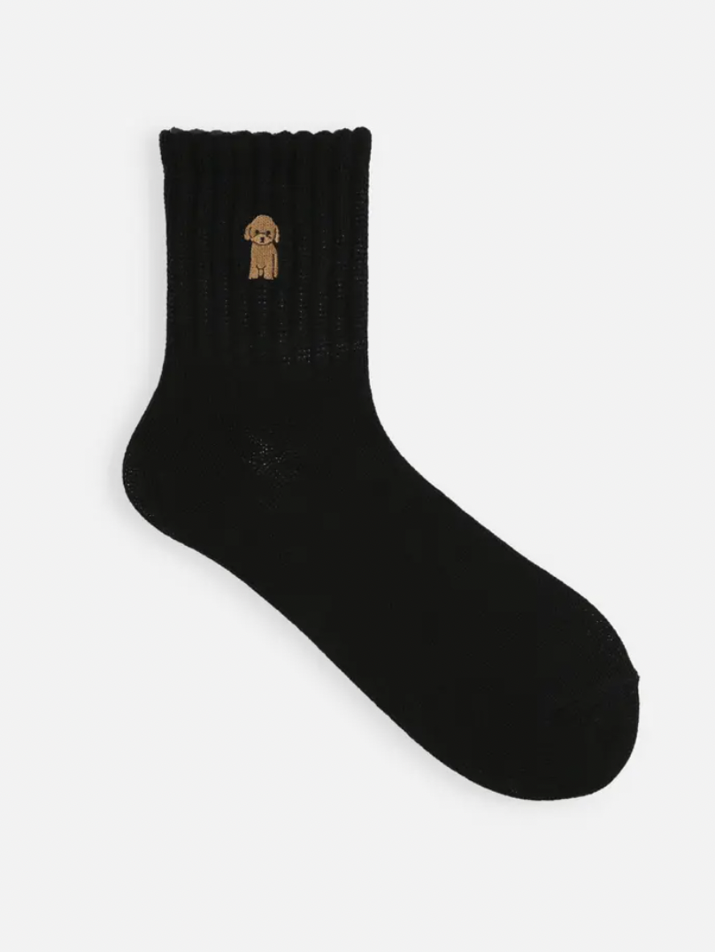 [現貨優惠] 靴下屋 狗狗刺繡短襪