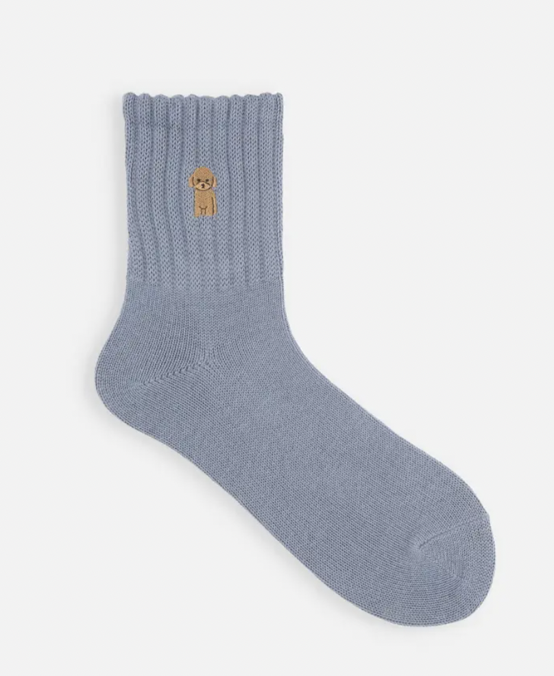 [現貨優惠] 靴下屋 狗狗刺繡短襪