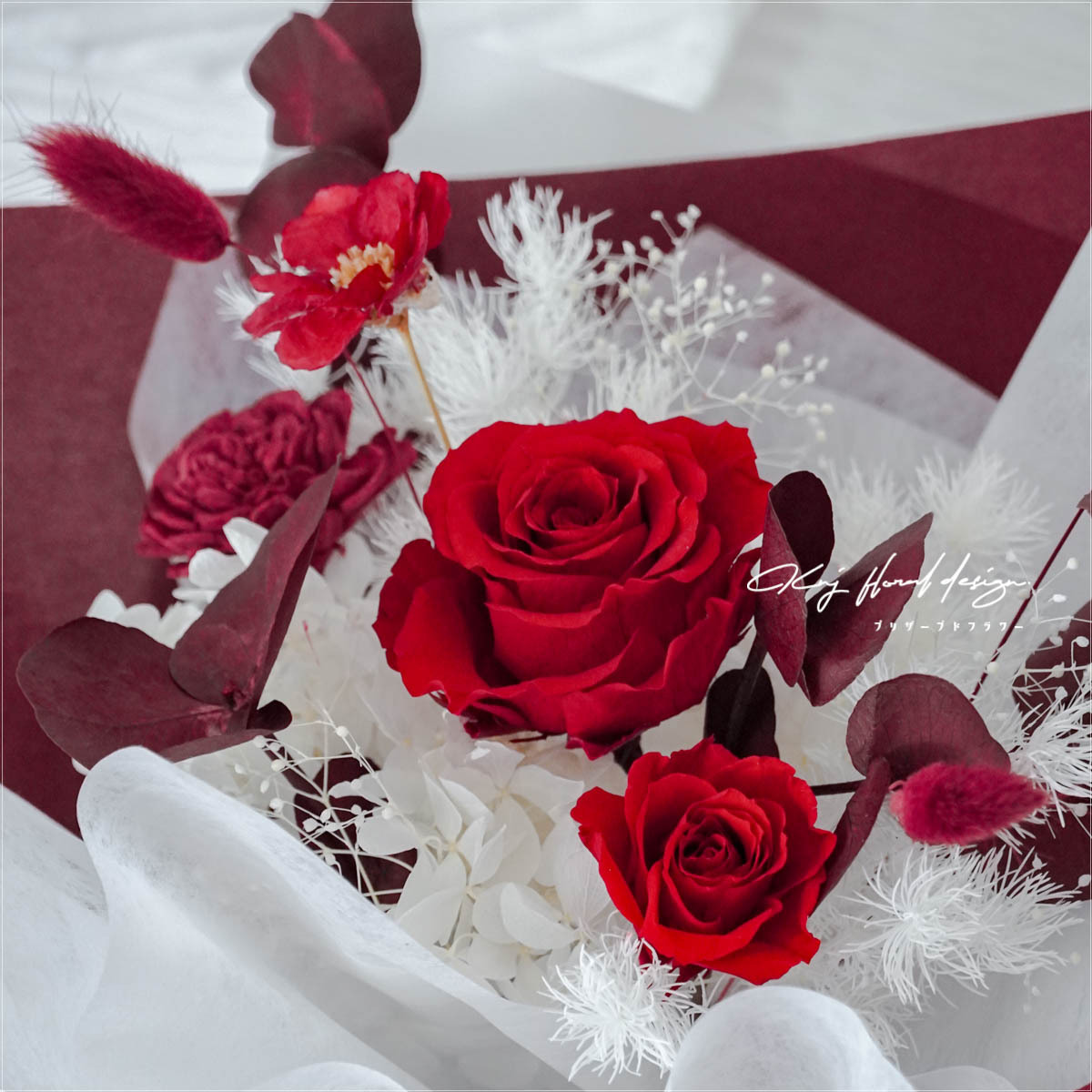 炙熱之心・單朵永生玫瑰花束