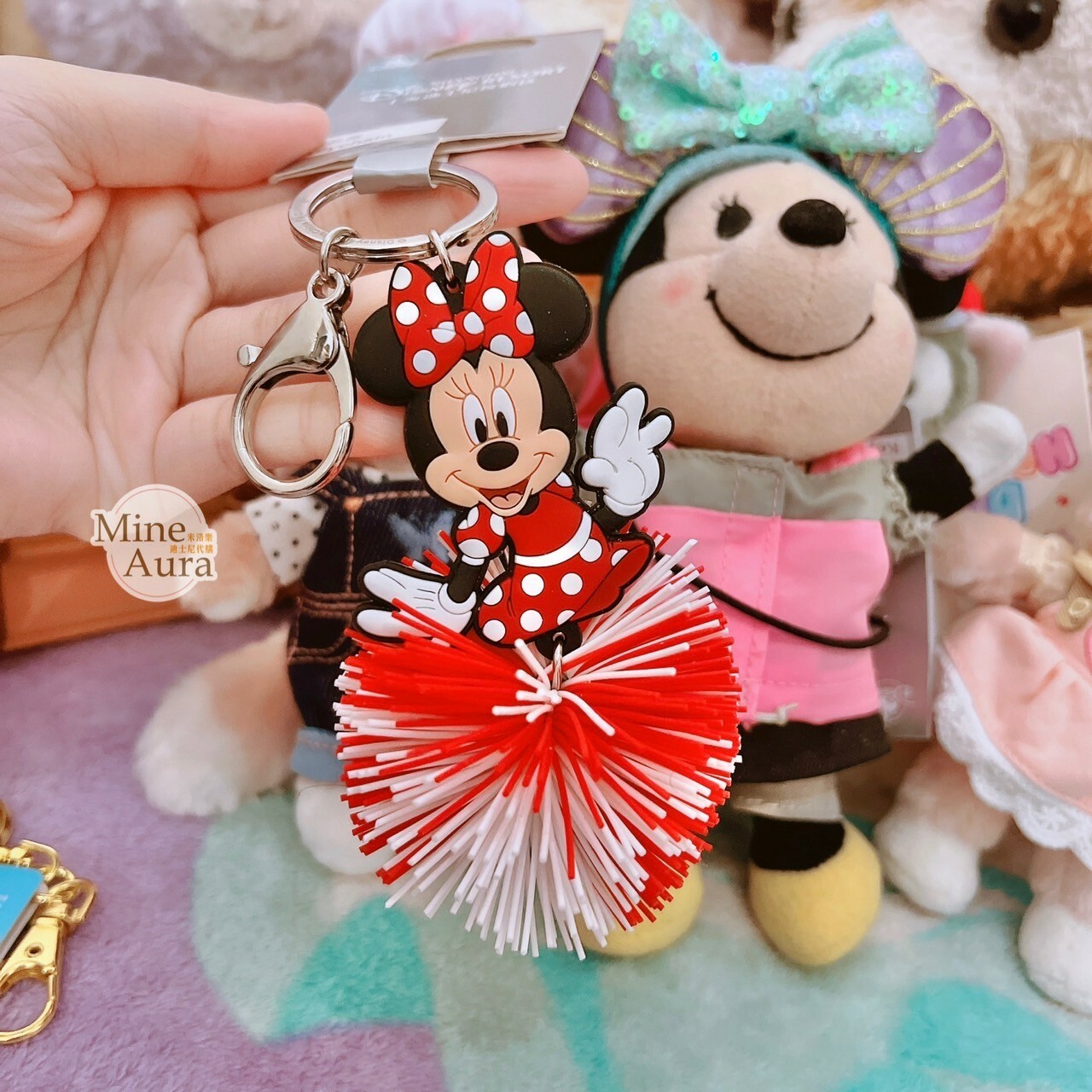 (特價現貨) 米妮 Minnie 紅白球球造型 鑰匙圈 吊飾 -上海迪士尼樂園