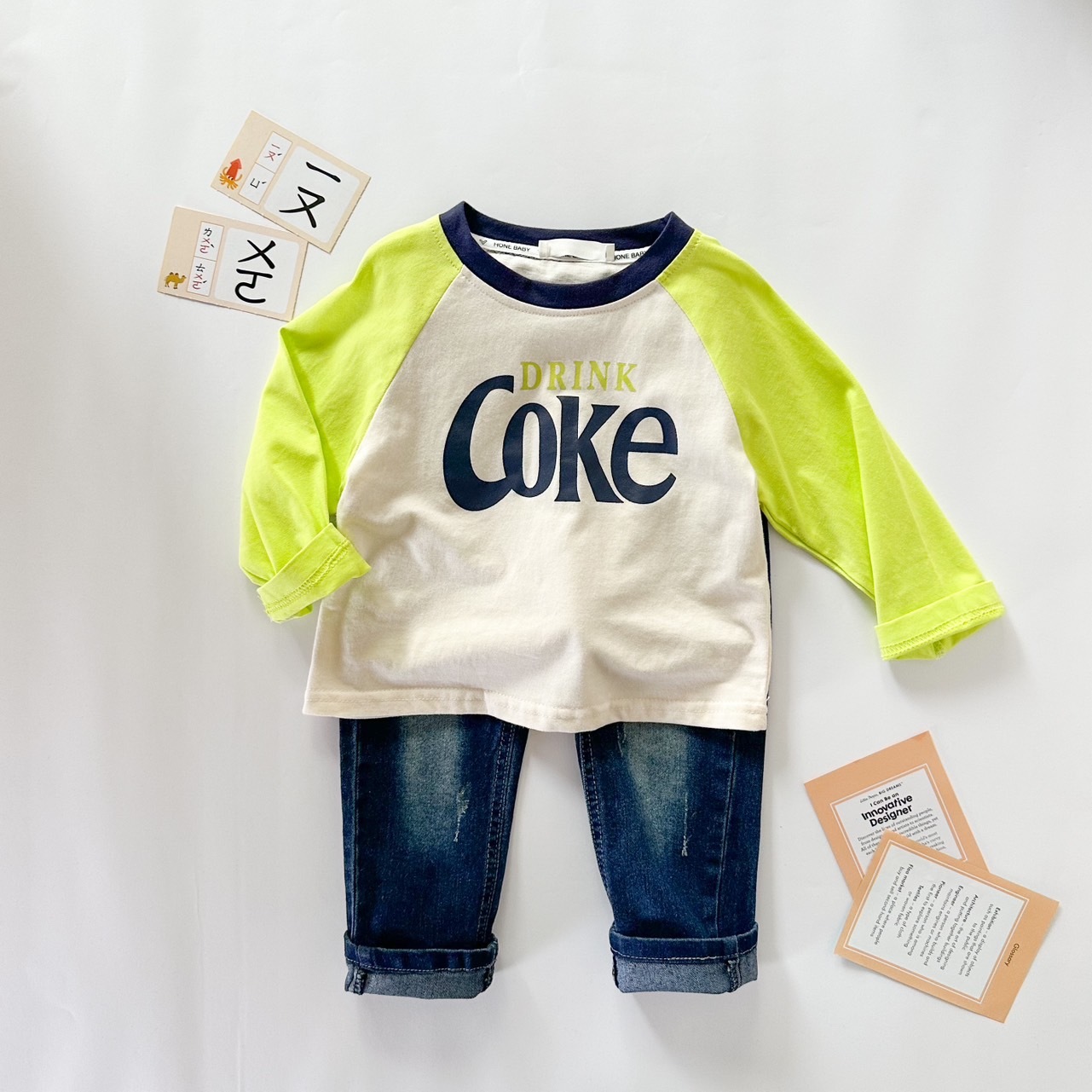 【限量】綠袖COKE-春秋長袖上衣 (80-150)