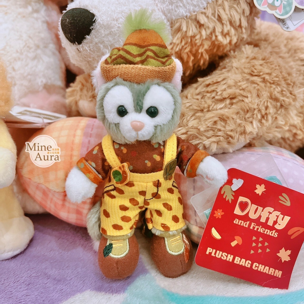 (現貨) 秋日系列 傑拉托尼 畫家貓 Gelatoni 絨毛 鑰匙圈 吊飾 -香港迪士尼樂園