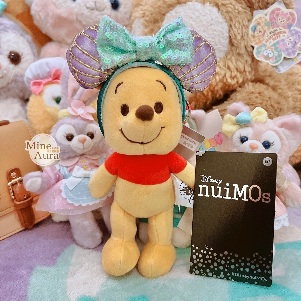 (限時特價) 艾莎 Elsa 蝴蝶結 立體耳朵 雪花亮鑽 髮圈 造型 鑰匙圈 吊飾 -上海迪士尼樂園