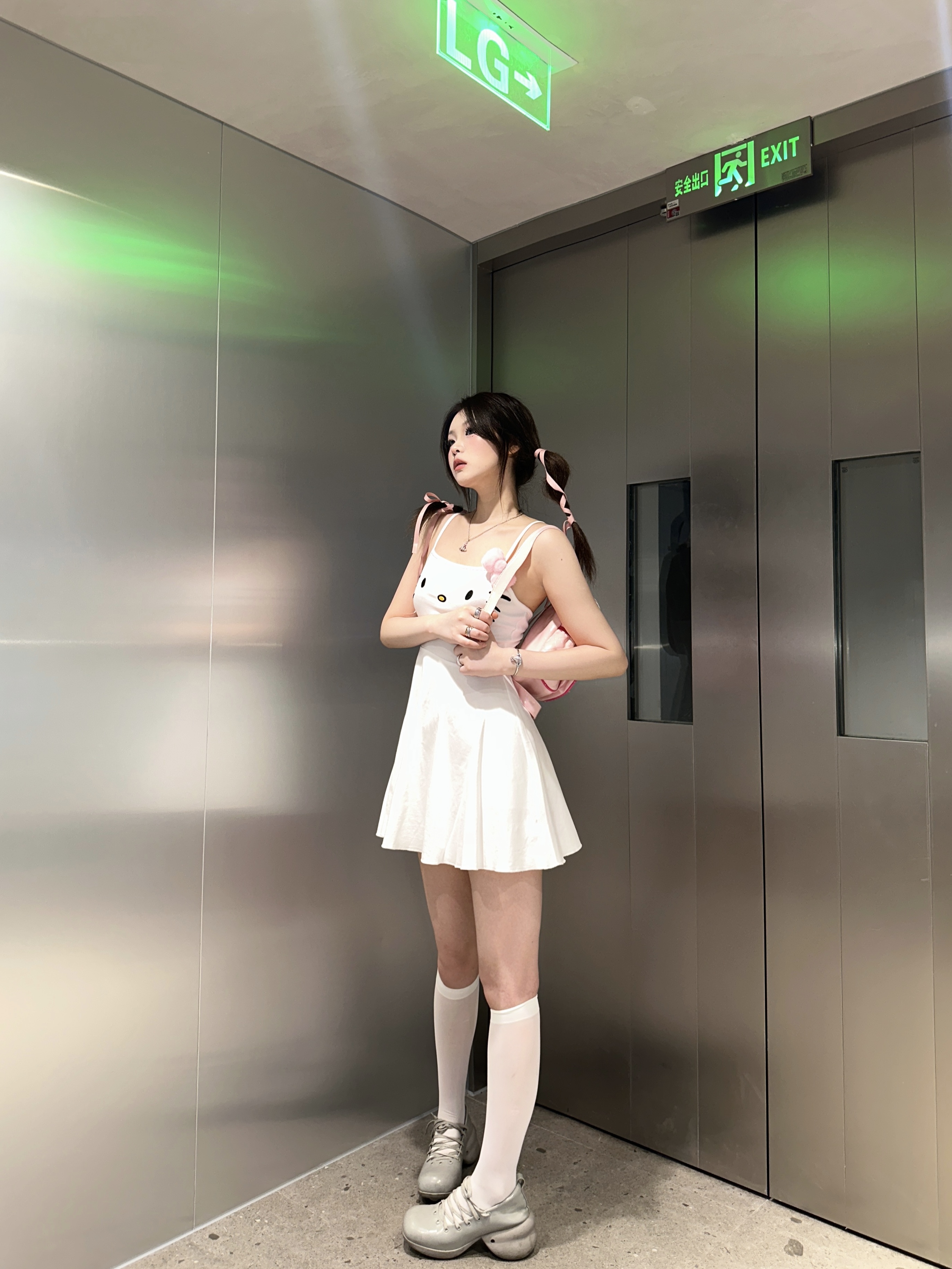 ArtByTastybabe 原創刺繡Kitty 可愛蝴蝶結 修身連身裙