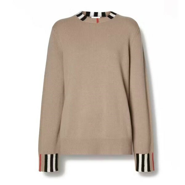 1BR0920-450 BURBERRY W Knit Roundneck W:Eyre Wc:148300:A7026 Archive Beige #80910381 (C-EU-E)