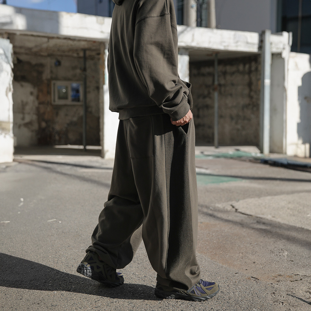 側邊撞色運動褲棉褲