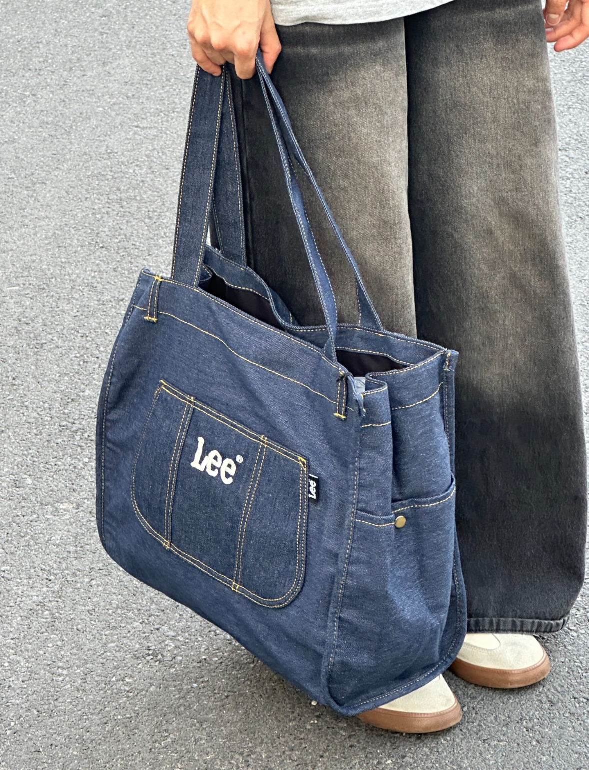 LEE 大容量丹寧托特包 牛仔 帆布包 單肩包 手提包 大容量 包包/預購