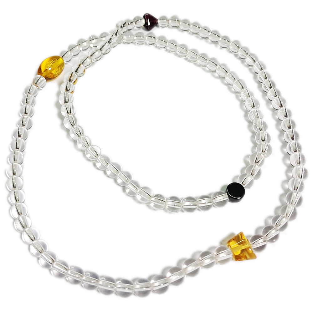 六字咒黃晶+水晶108念珠5mm【十方】122771