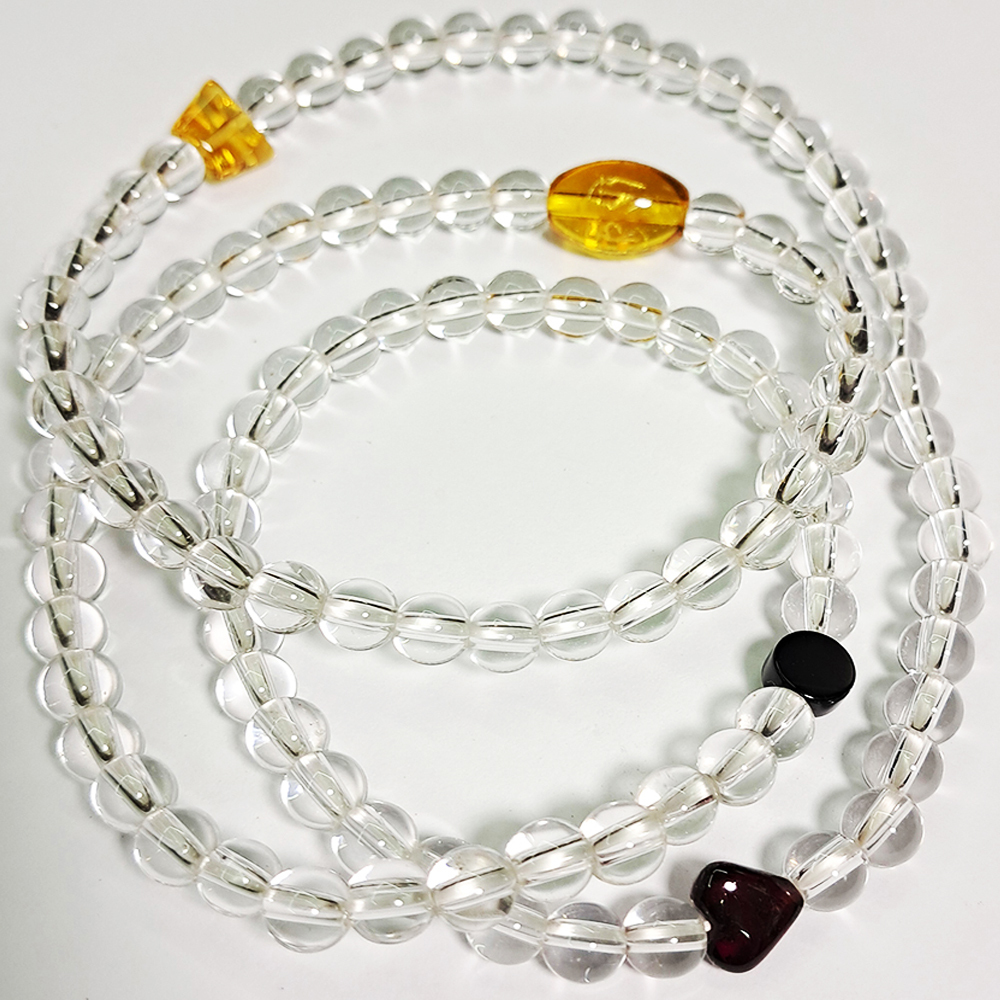 六字咒黃晶+水晶108念珠5mm【十方】122771