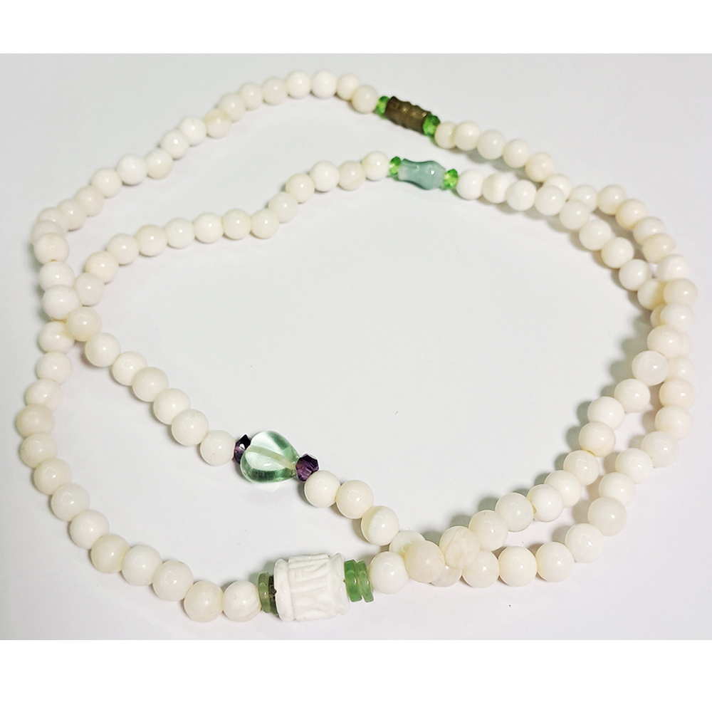 六字真言&金線硨磲108念珠6mm【十方】122988