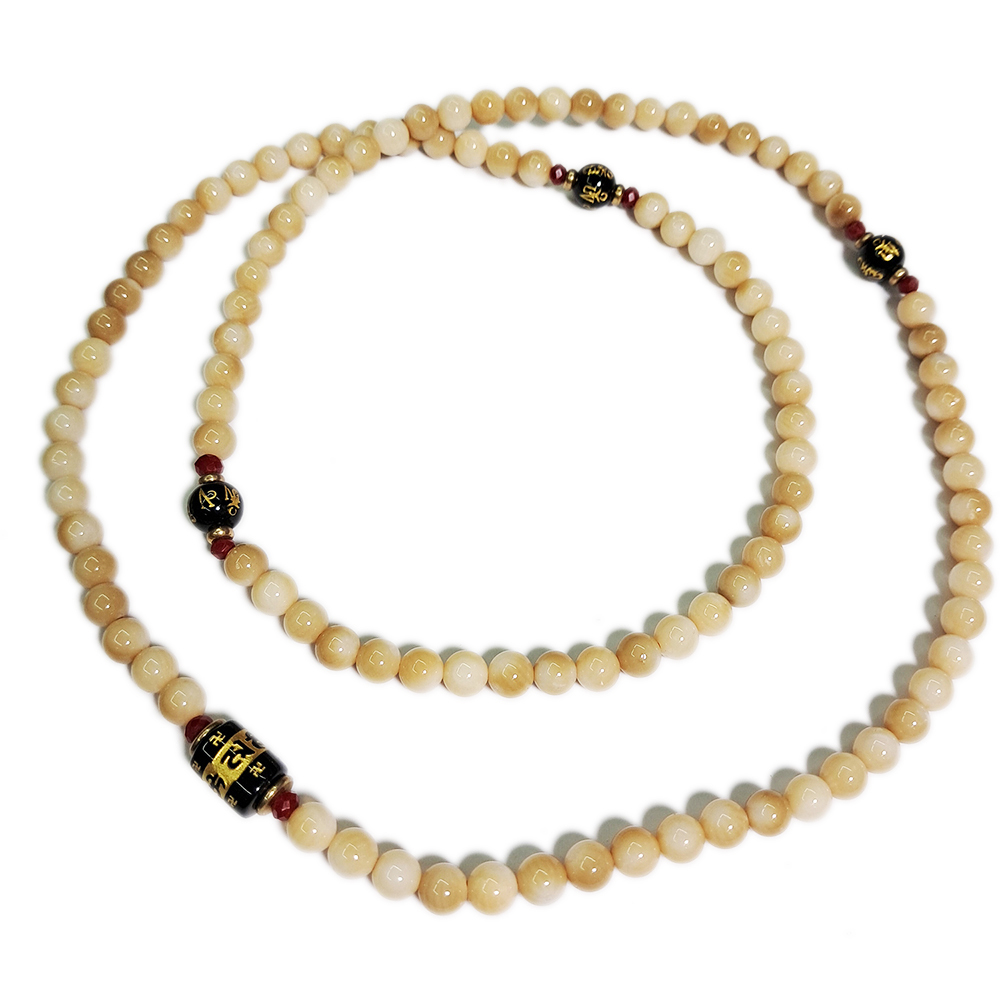 六字真言{轉經筒}&海竹108念珠6mm【十方】128006