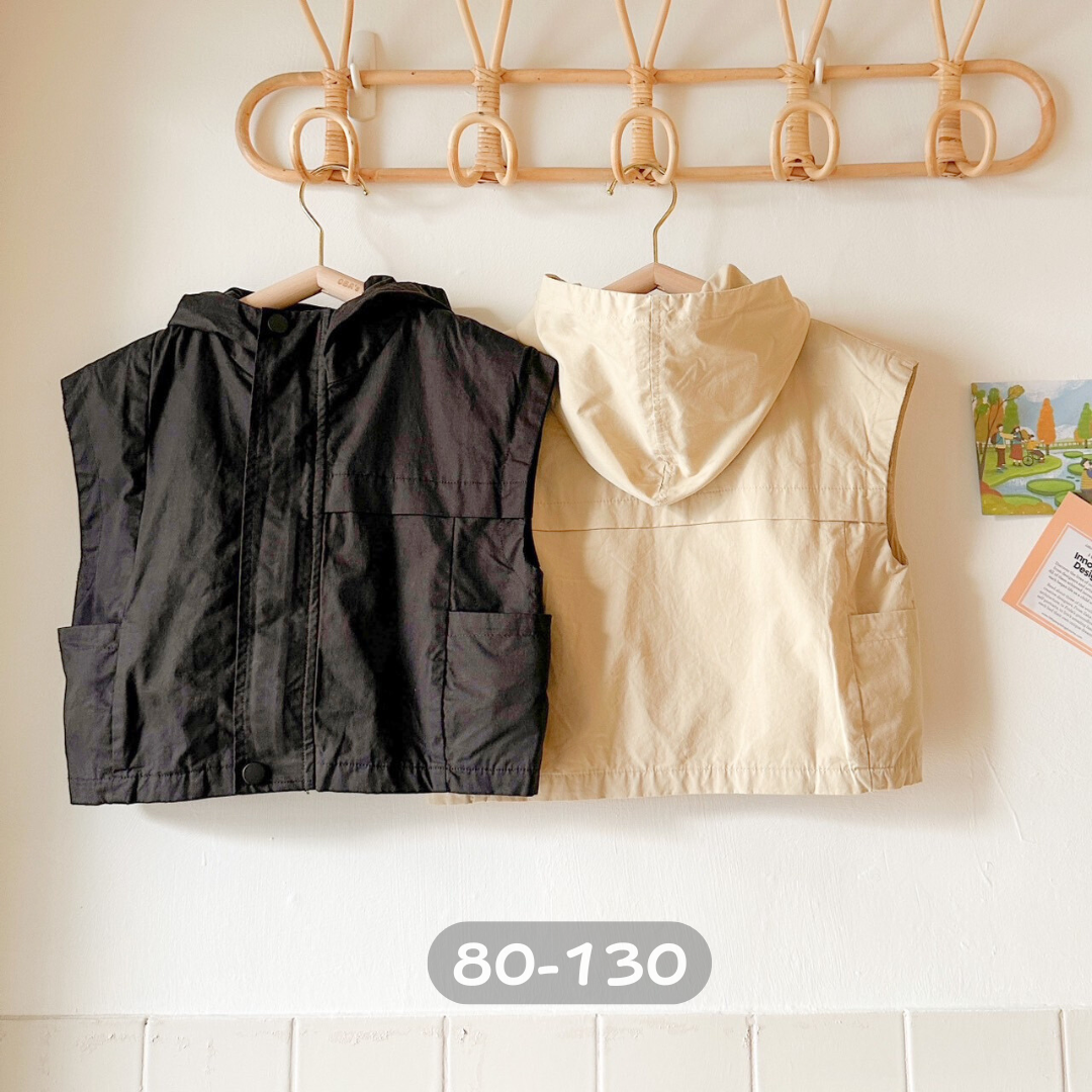 【限量】連帽砍肩防風背心