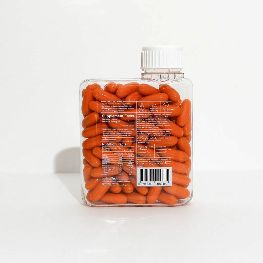 **Tonik【增加免疫力】有機薑黃膠囊 (120粒) Turmeric Capsules