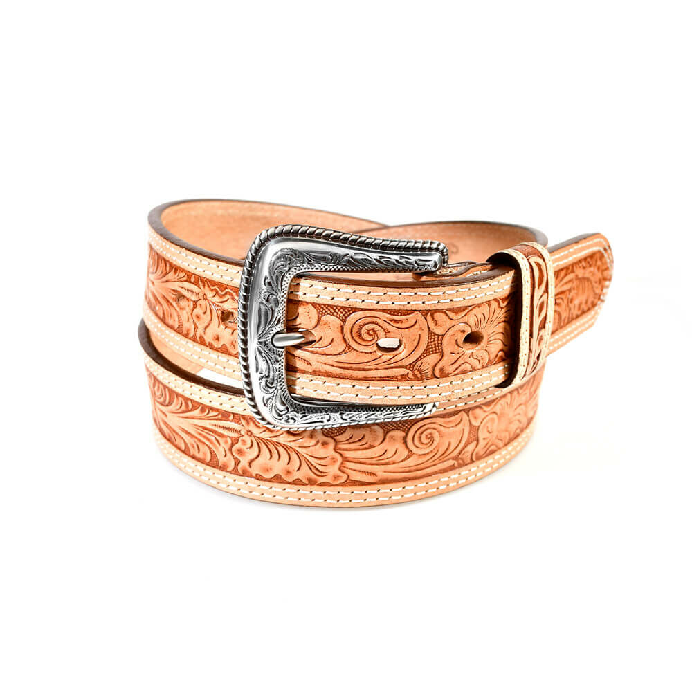 原皮色雕花真皮皮帶 潮牌真皮皮帶-新品