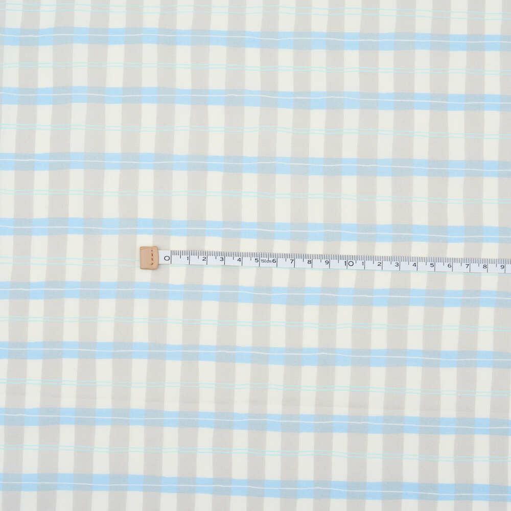 Digital Printed Fabric/Windowpane Plaid/Fog Grey