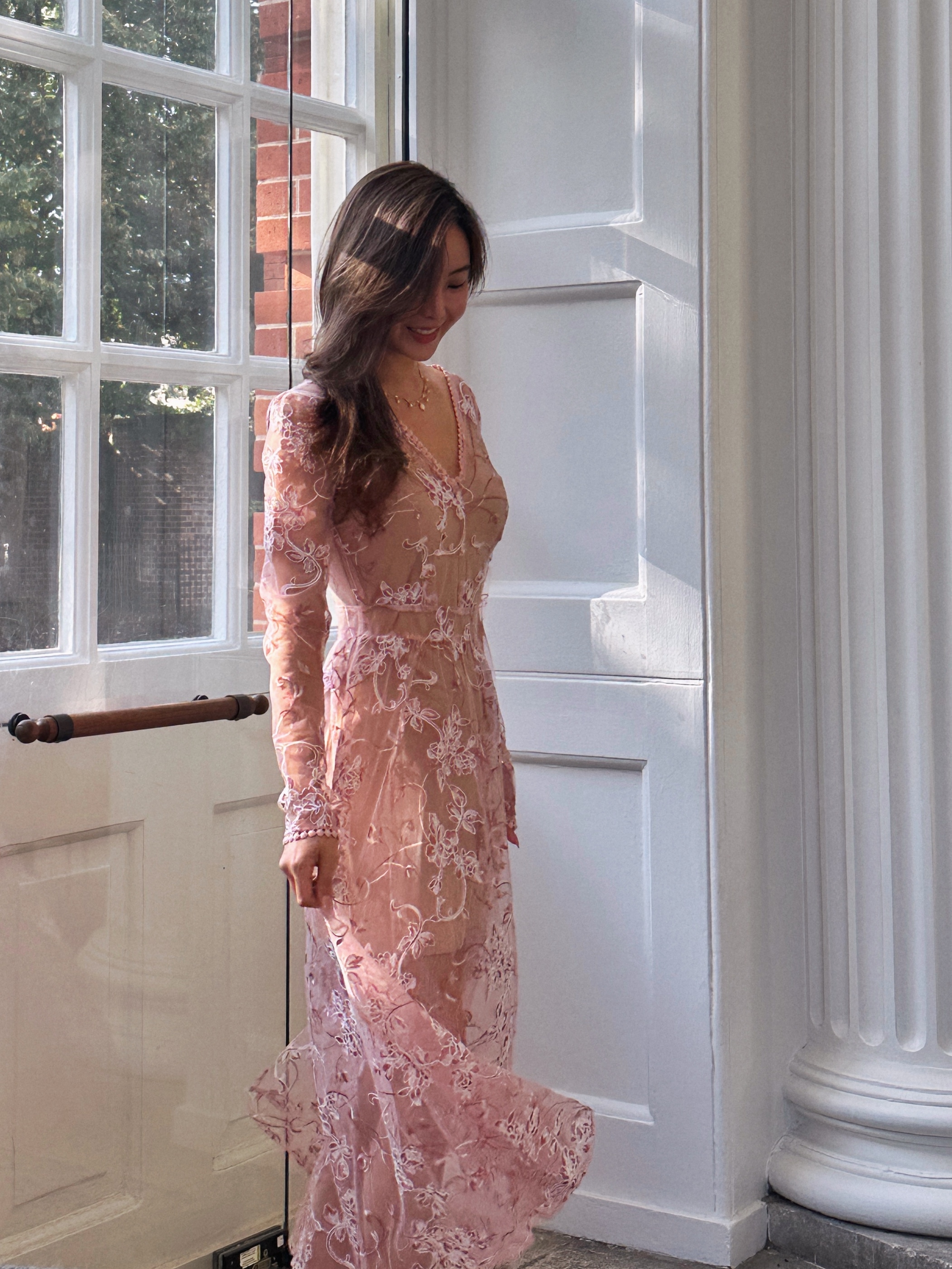 Foggy garden 霧境花園 刺繡蕾絲薄紗洋裝(含內搭)