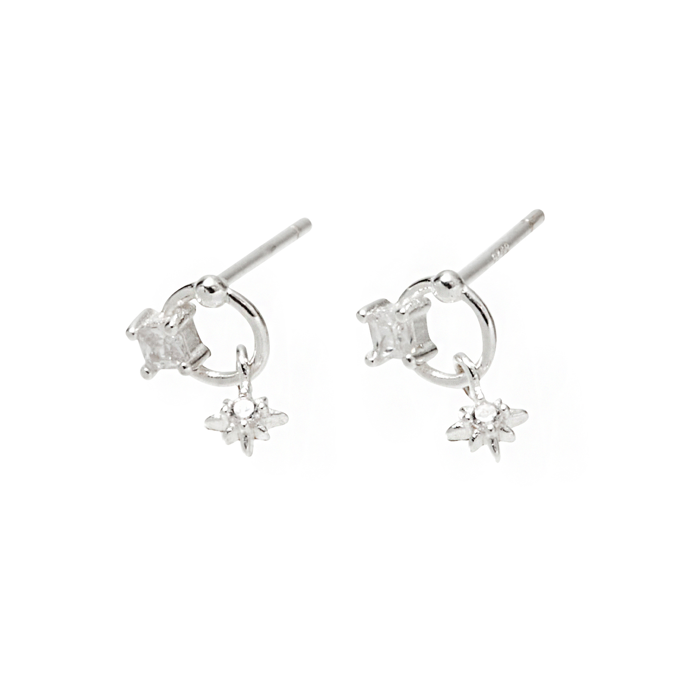 平價飾品,純銀,星,垂墜耳環