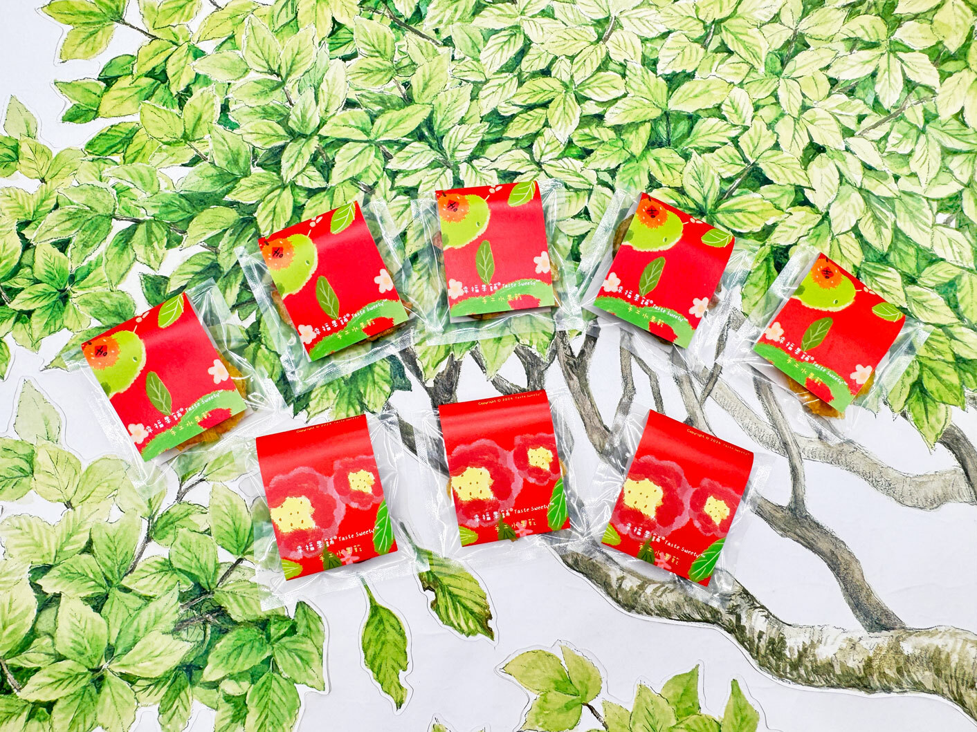 幸福果舖 Taste Sweety - 春蛇報喜小果乾可愛包,小包果乾,蛇年果乾,春節小果乾,新年果乾,拜拜果乾,小果乾