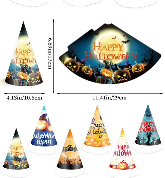 萬聖節鬼節PARTY聚會派對紙帽 (6個裝) HW7898