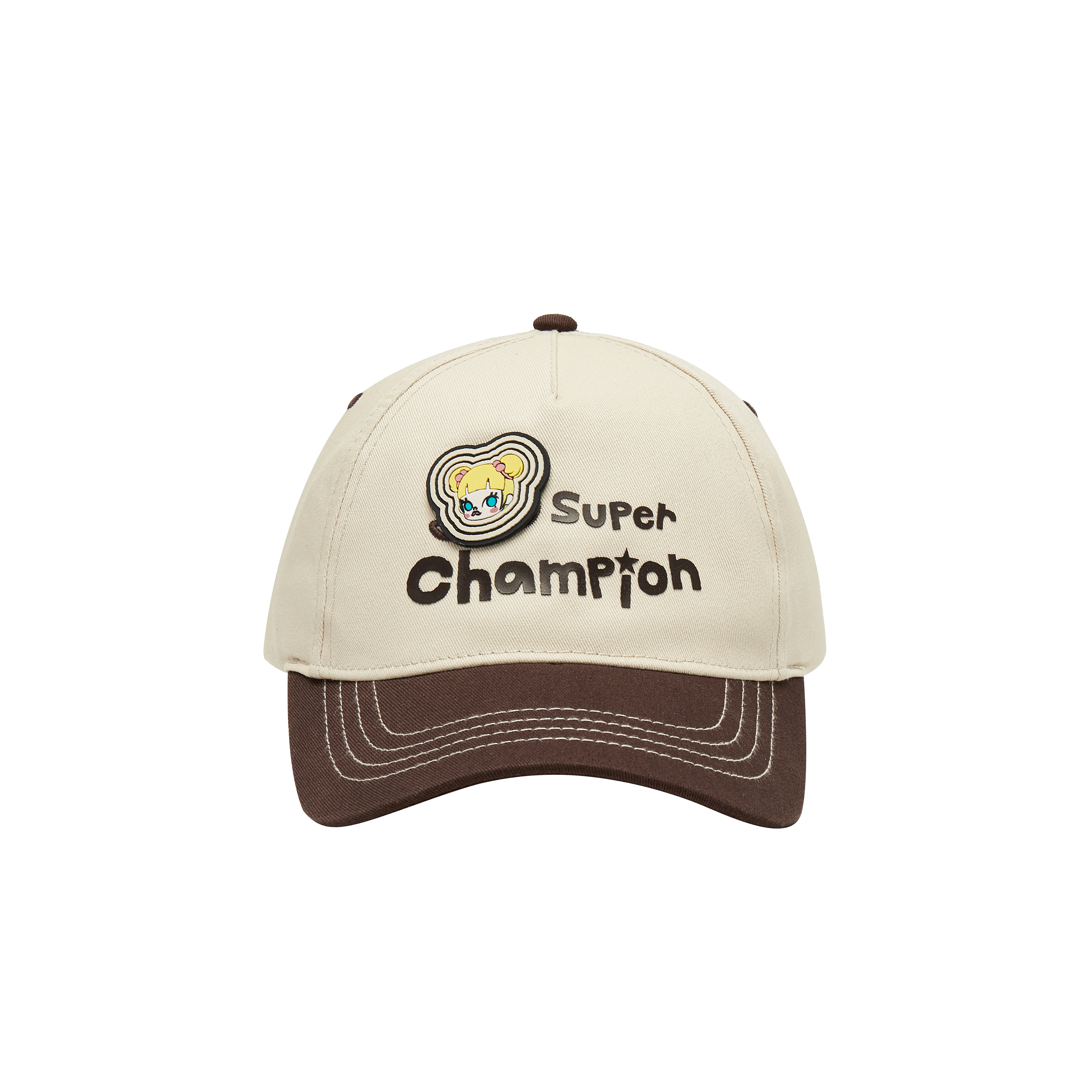 Champion x POP MART MOLLY 瞬間超能力 棒球帽-米x咖（U4DACCU71F1）