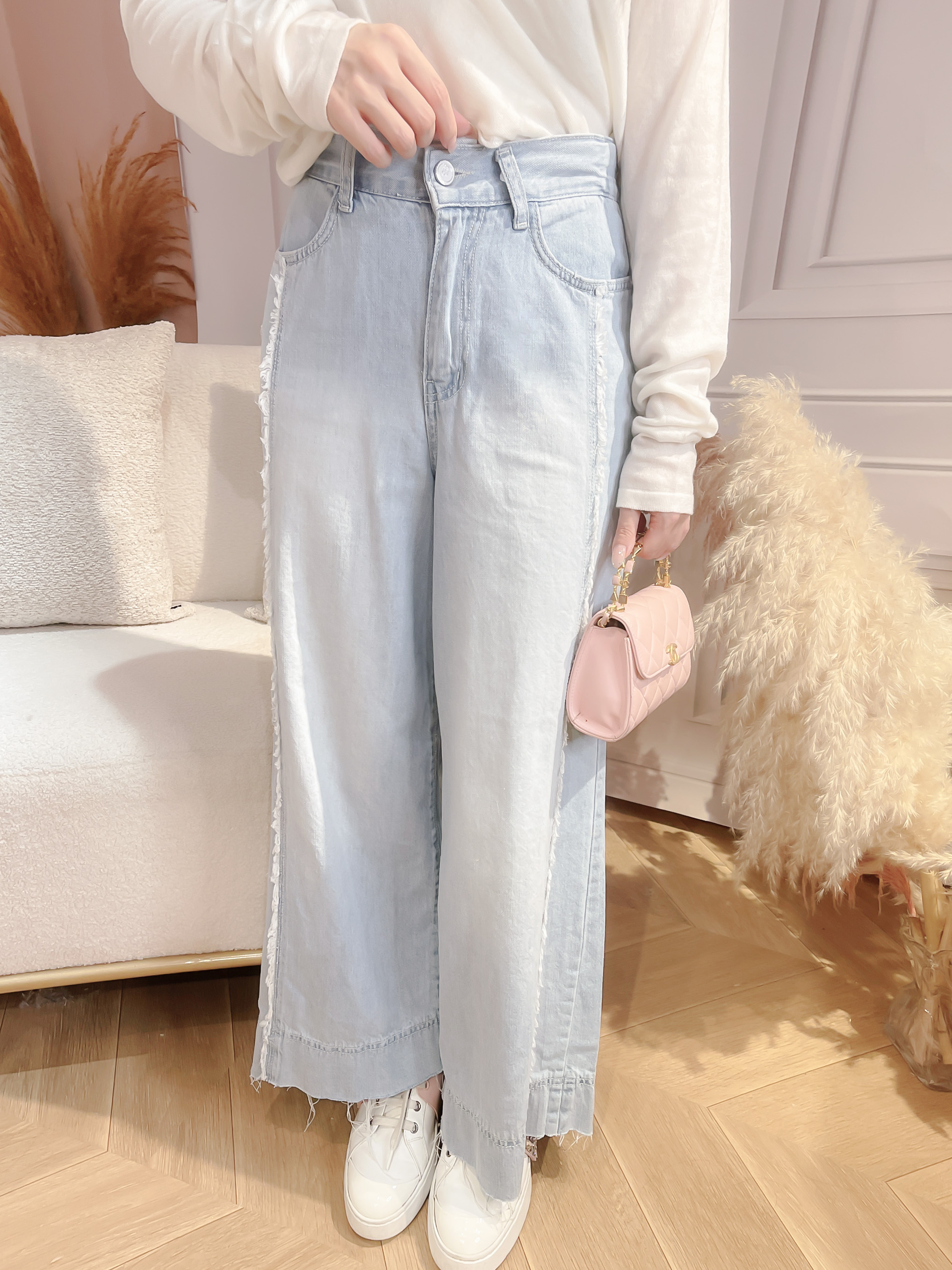 ♥︎側流蘇jeans -褲長95cm