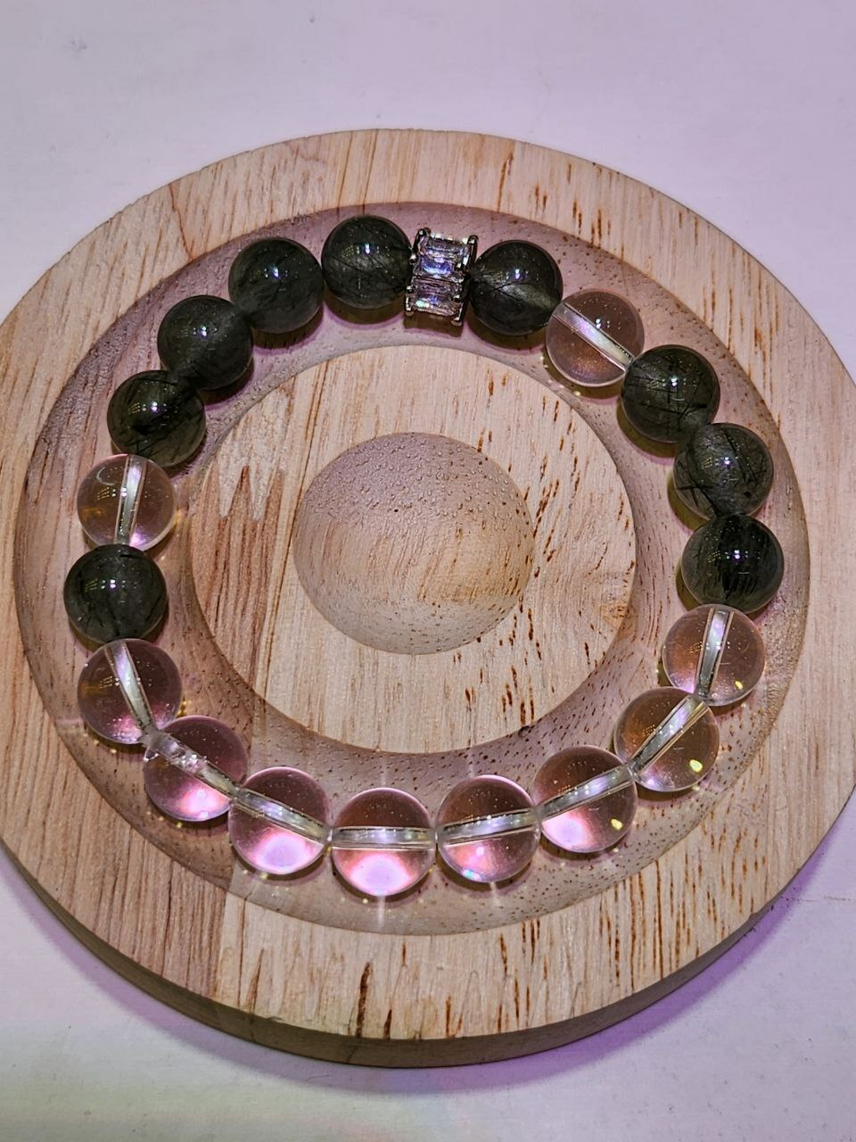 [S] GEMZ & CO ZBA GREEN RUTILE/CLEAR QUARTZ 10MM WITH SILVER ACC BLT, Y184 (Y184)