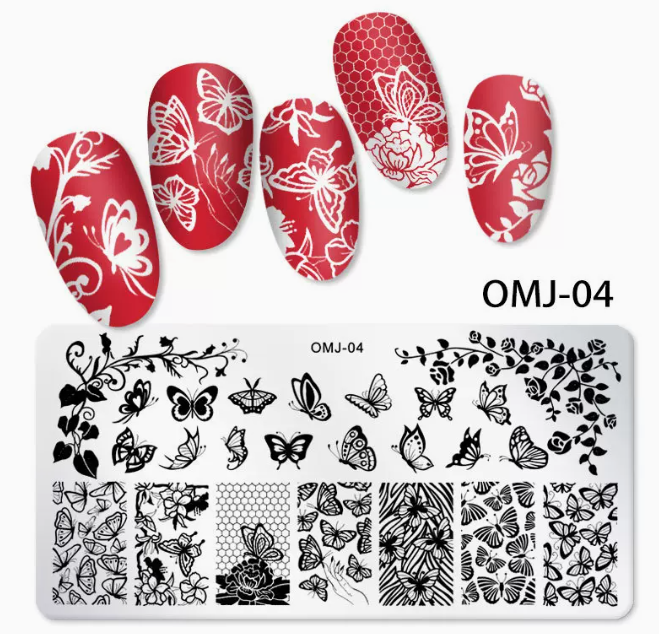 Popular nail art printed steel template OMJ-04