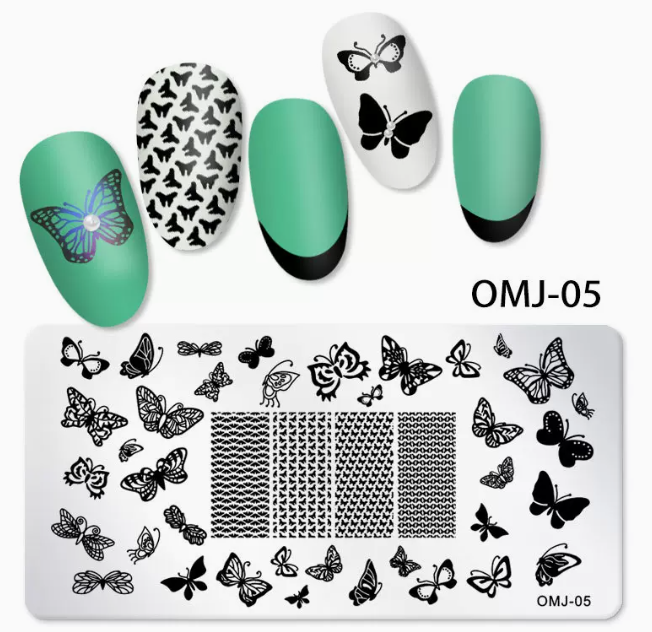 Popular nail art printed steel template OMJ-05