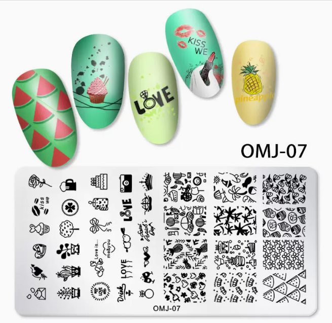 Popular nail art printed steel template OMJ-07