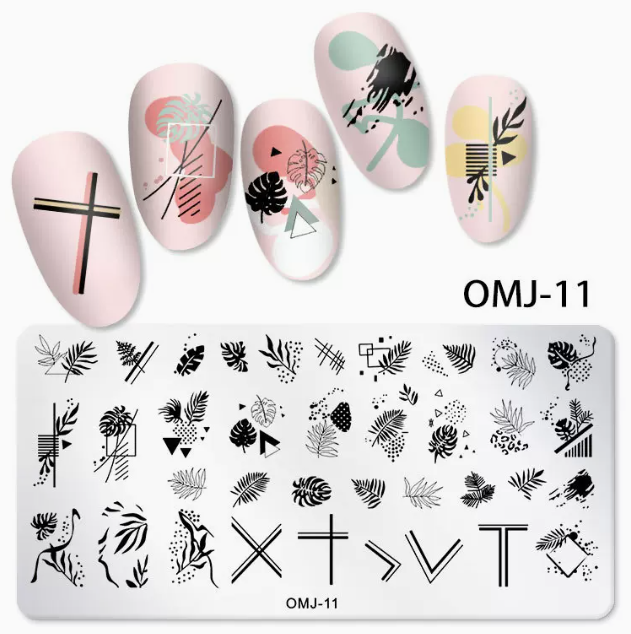 Popular nail art printed steel template OMJ-11