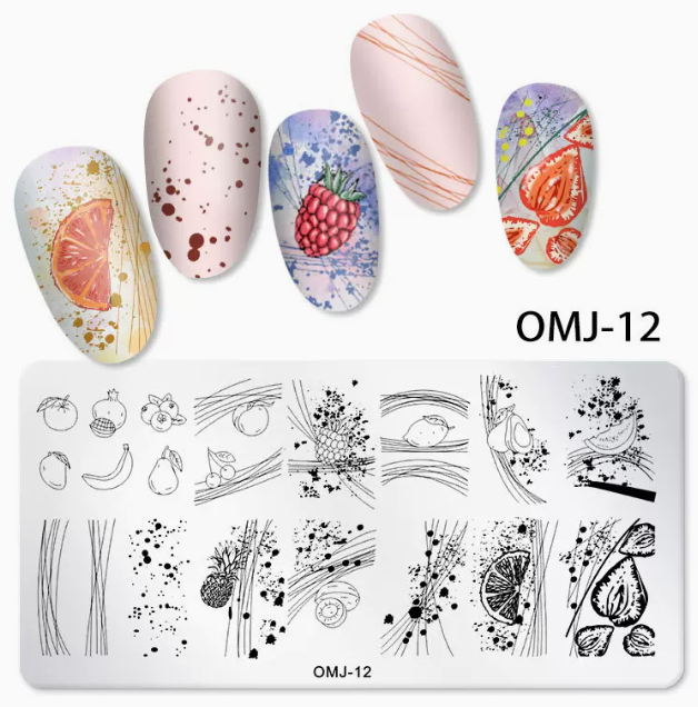 Popular nail art printed steel template OMJ-12