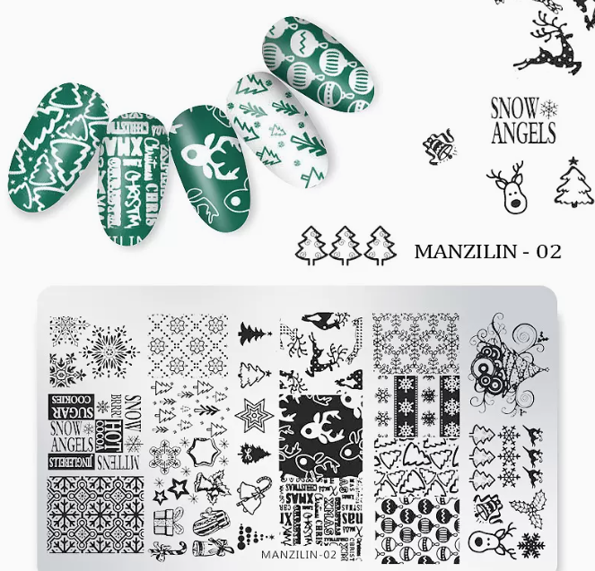 Popular nail art printed steel template Christmas steel plate-2
