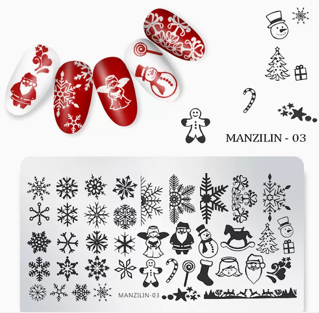 Popular nail art printed steel template Christmas steel plate-3