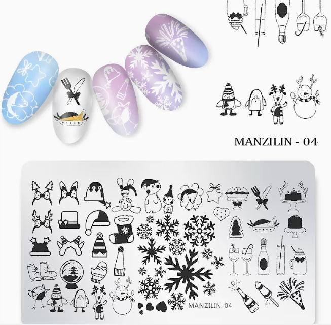 Popular nail art printed steel template Christmas steel plate-4
