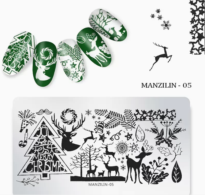 Popular nail art printed steel template Christmas steel plate-5