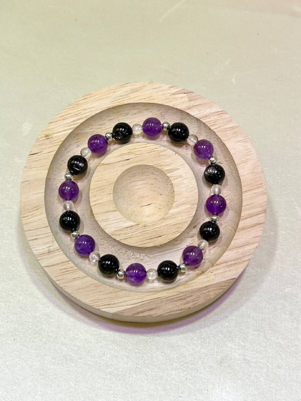 [S] GEMZ & CO ZBA HYPERSTHENE/AMETHYST WITH SILVER ACC 8MM BLT, Y188 (Y188)