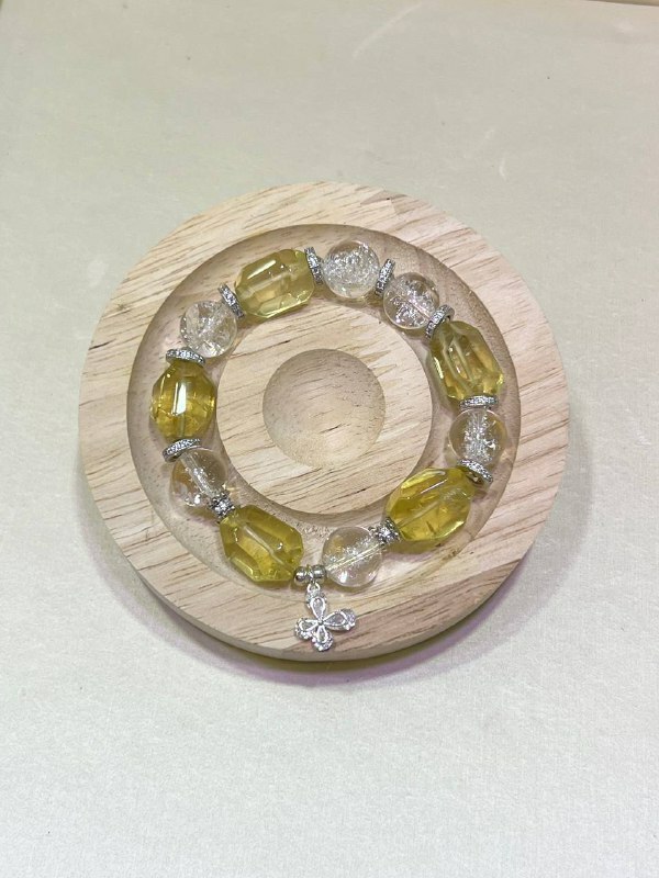 [S] GEMZ & CO ZBA SNOWFLAKE CLEAR QUARTZ/FREEFORM LEMON CITRINE 11MM BLT, Y194 (Y194)