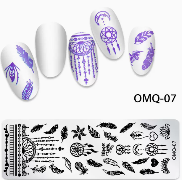 Popular nail art printing template OMQ-07