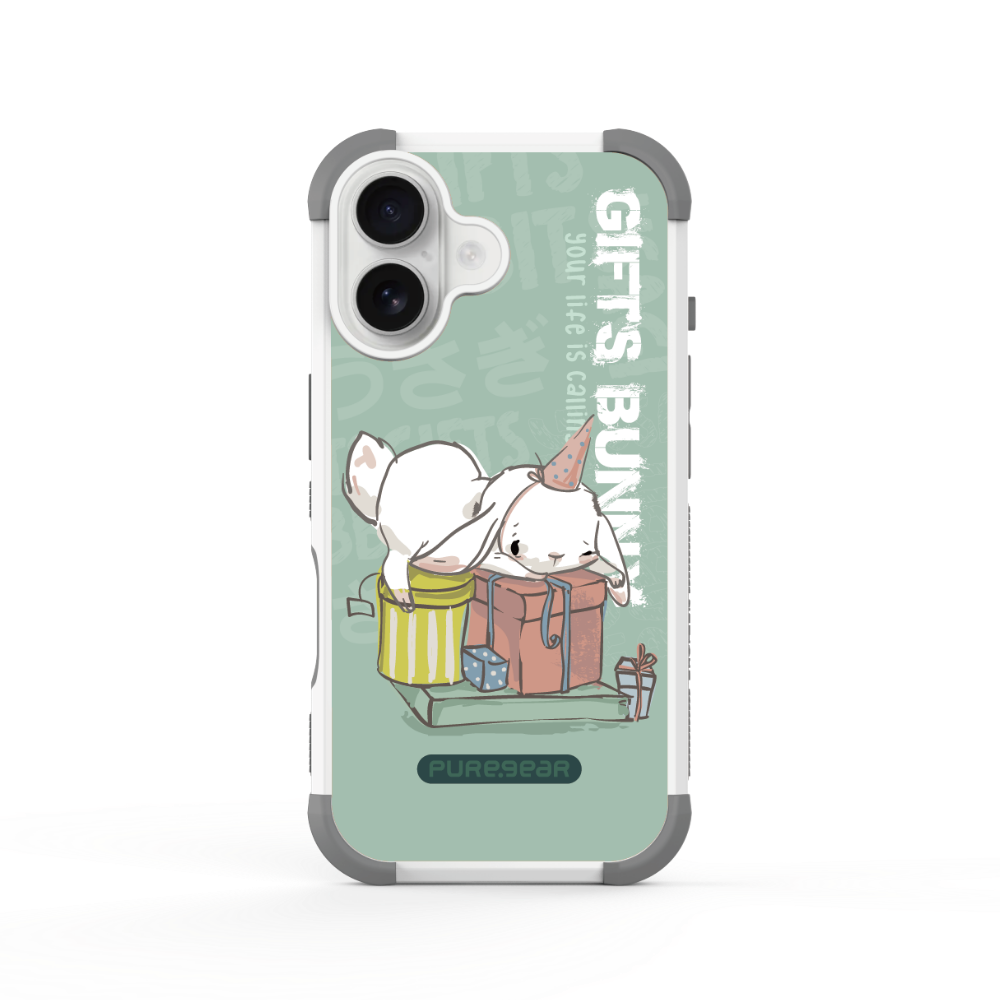 iPhone 坦克軍規防摔手機殼 / 禮物兔 (可愛兔兔)